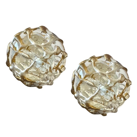 H. WEISZ • Vintage Siyabona Crystal Clear Earrings - Picture 1 of 3
